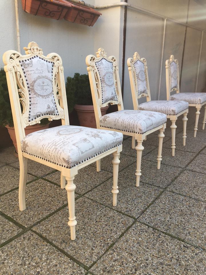 Díszszöges szövet székek áthúzása - Kárpitos Vác